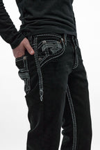 Xander Bootcut Jeans in Black Overdye