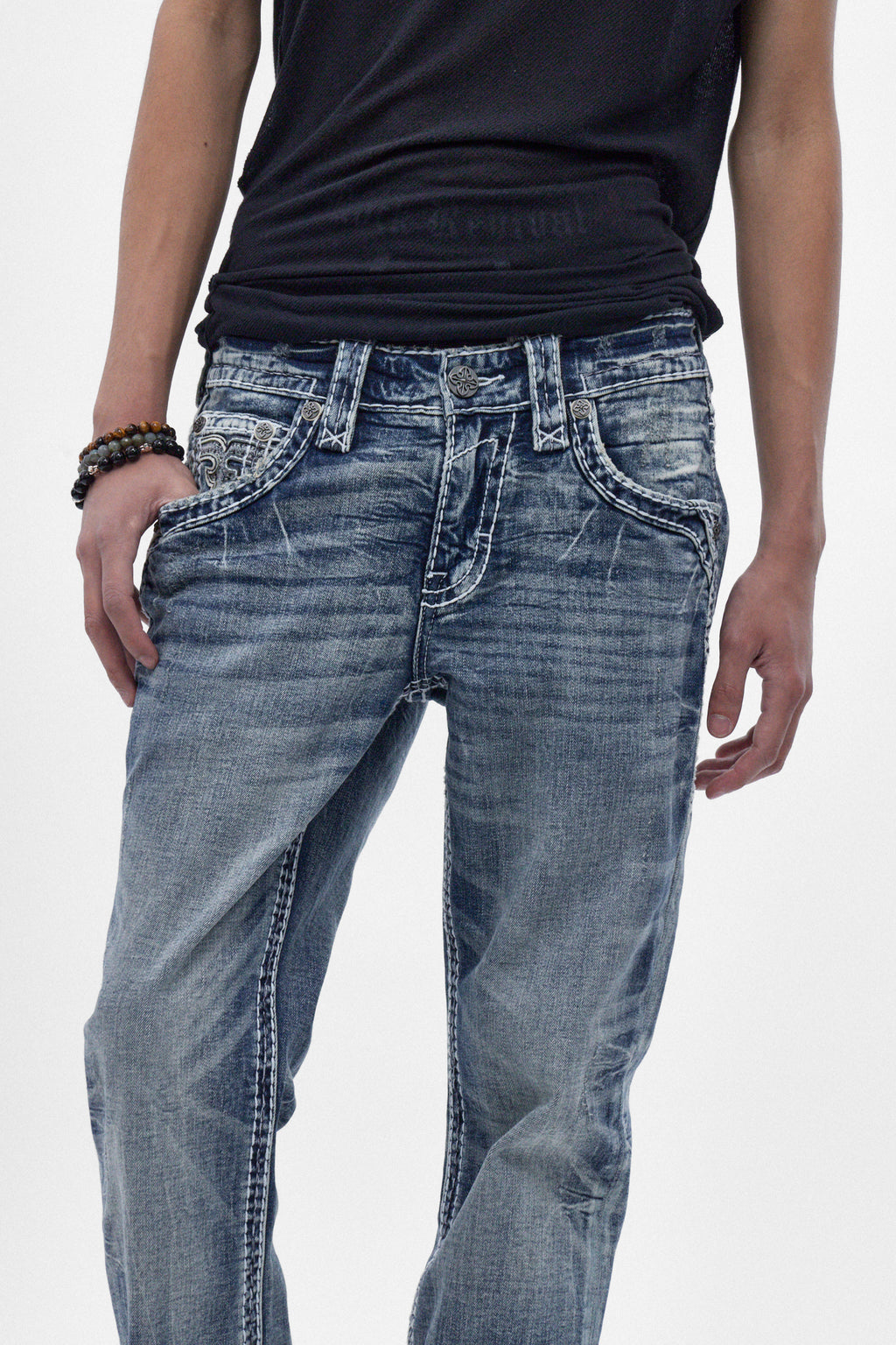 Xander Bootcut Jeans in Medium Blue - Rock Revival®