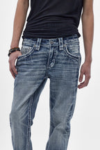 Xander Bootcut Jeans in Medium Blue - Rock Revival®