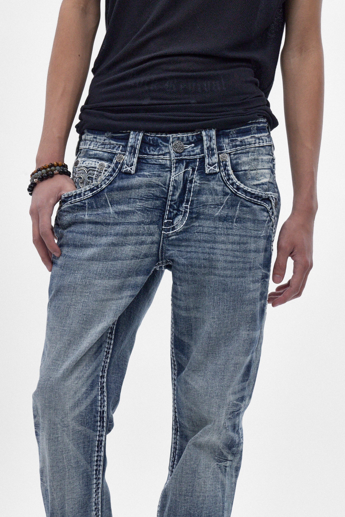 Xander Bootcut Jeans in Medium Blue - Rock Revival®