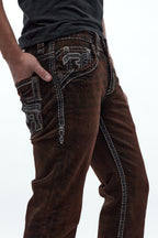 Xander Bootcut Jeans in Brown Overdye
