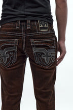 Xander Bootcut Jeans in Brown Overdye