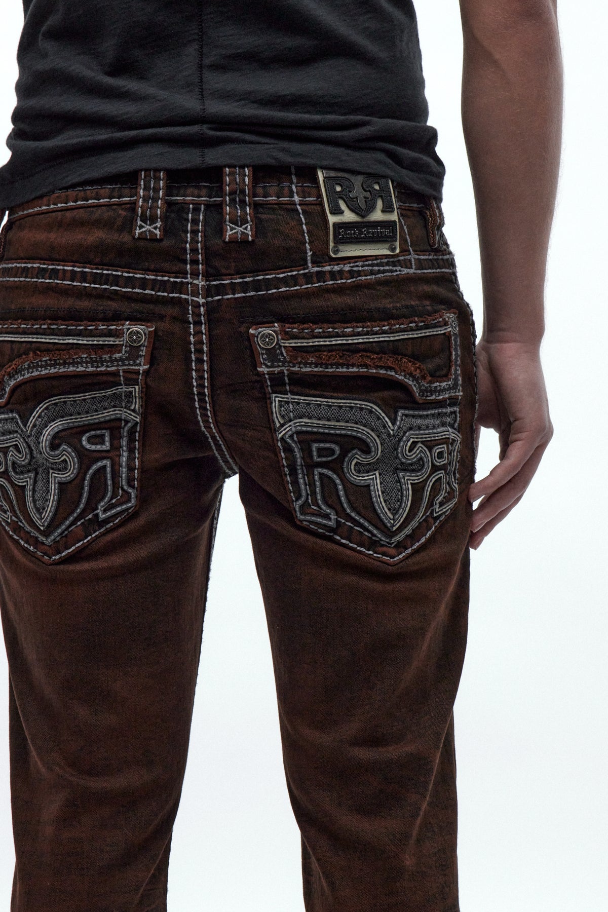 Xander Bootcut Jeans in Brown Overdye