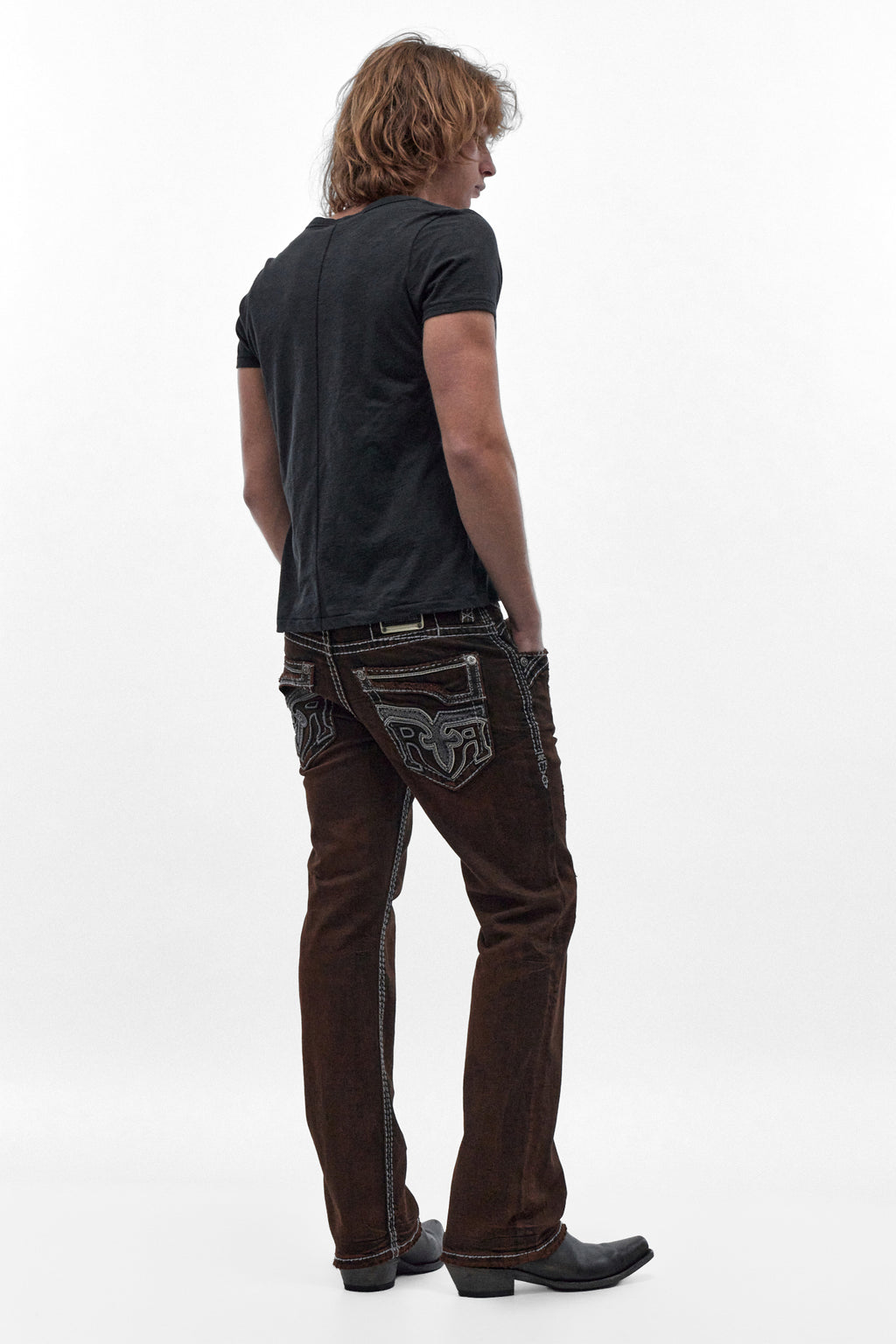 Xander Bootcut Jeans in Brown Overdye