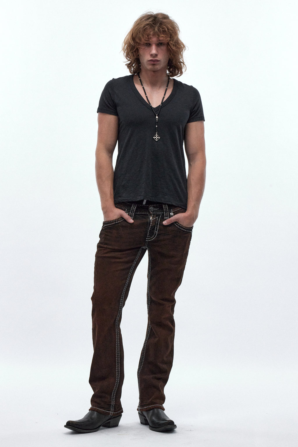 Xander Bootcut Jeans in Brown Overdye