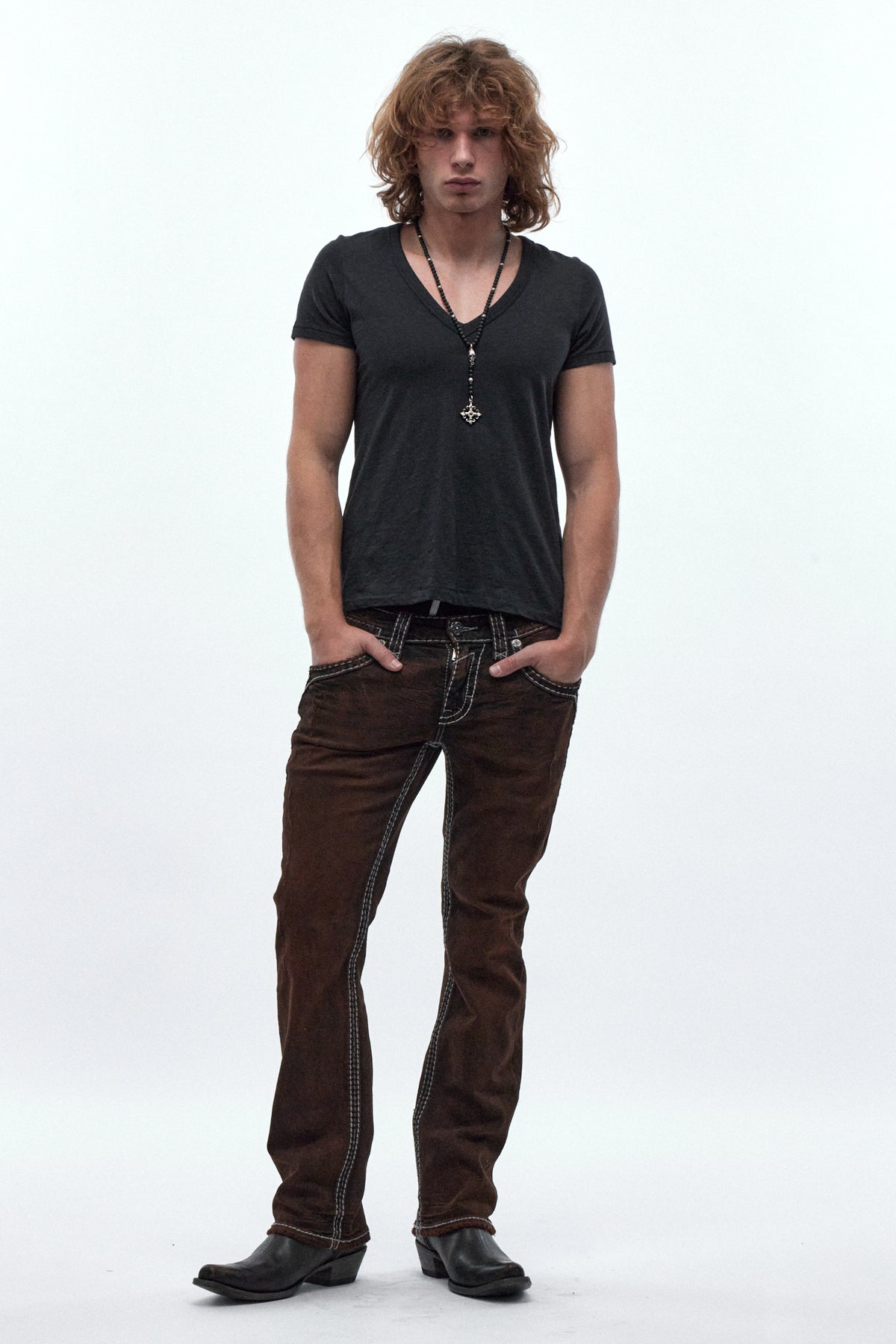 Xander Bootcut Jeans in Brown Overdye