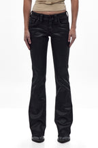 Xeline Low-Rise Bootcut Jeans in Black Coating