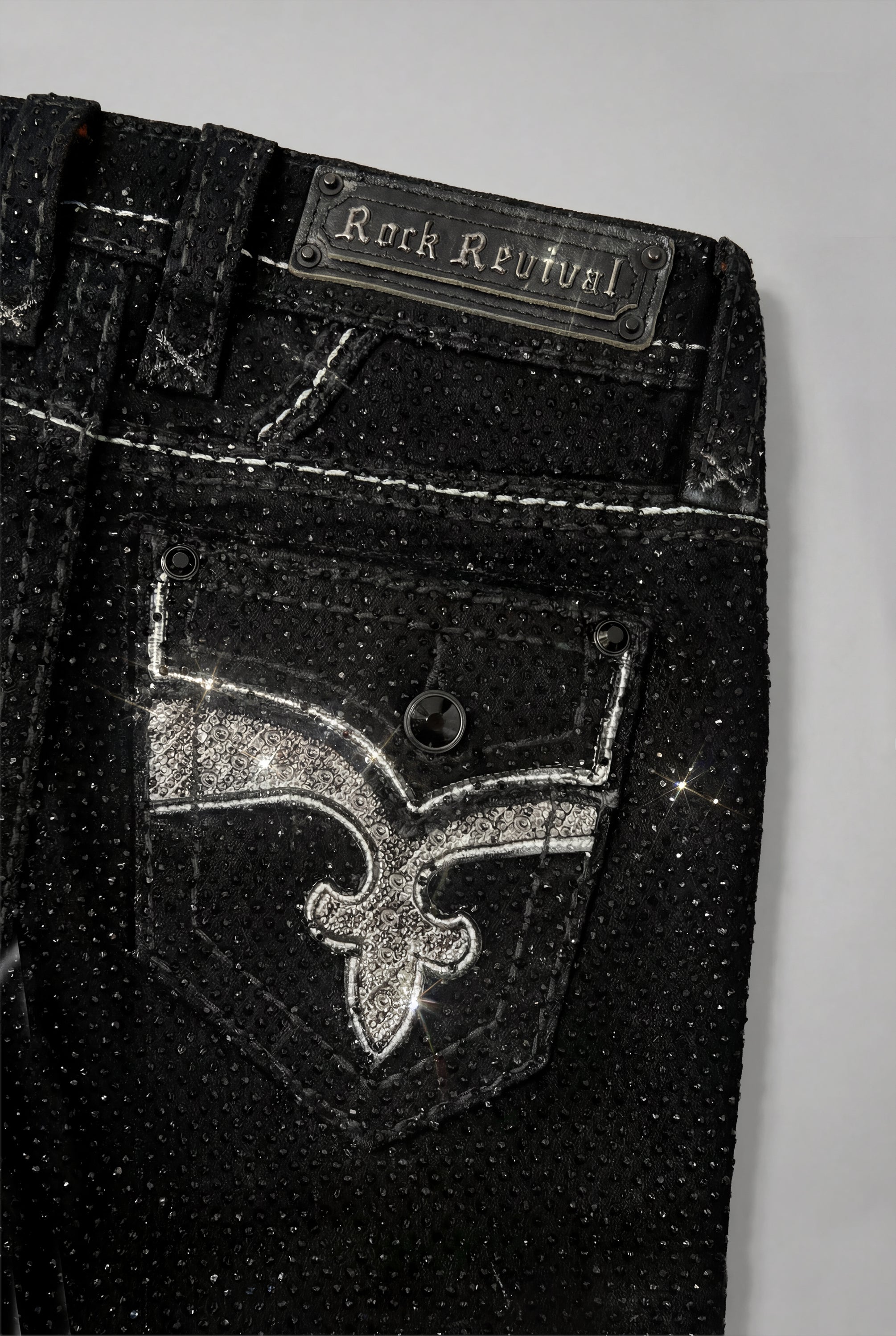 Yui Rhinestone All-over Bootcut Jeans (Rhinestone+INV) - Rock Revival®