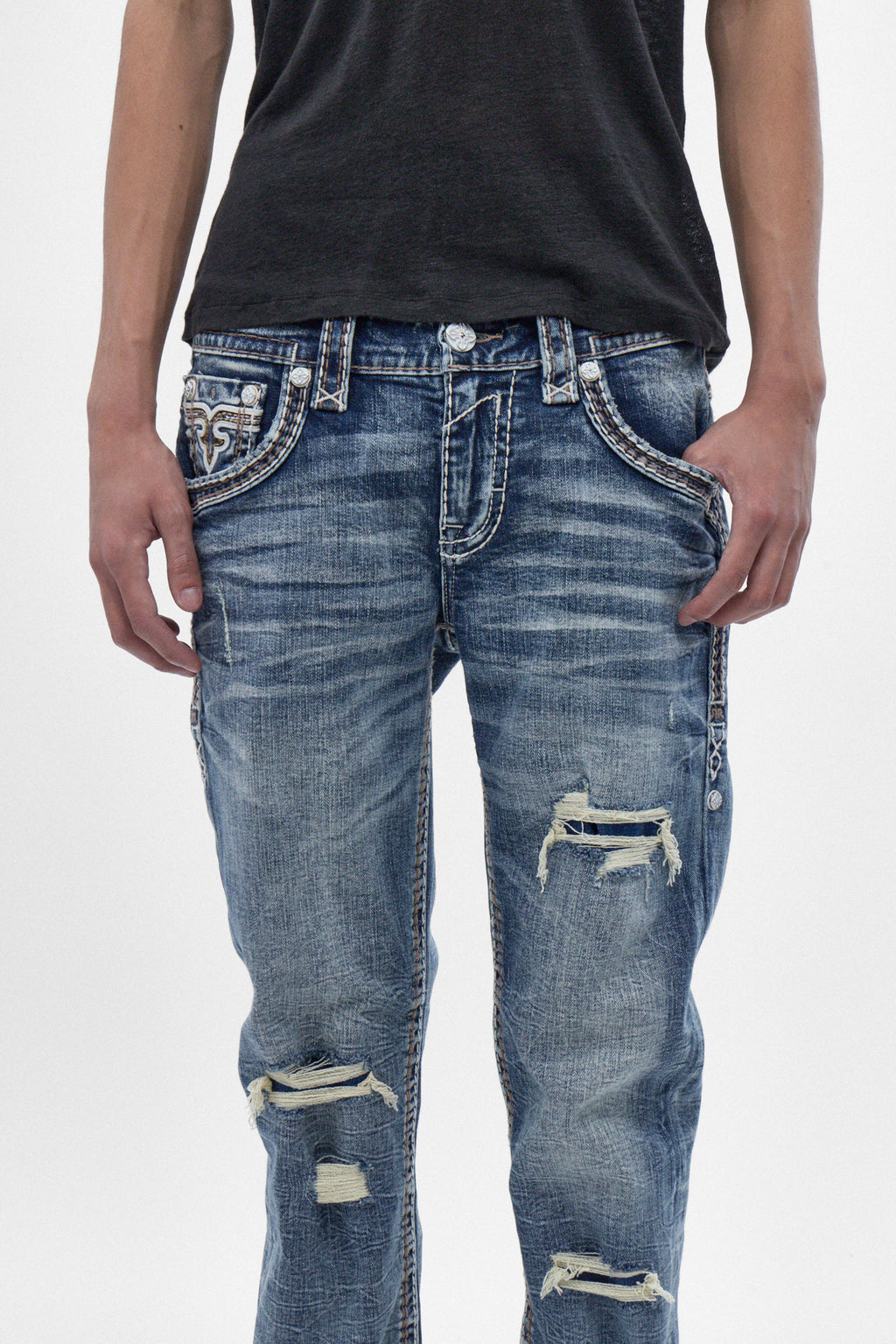 Zayn (J200R) Straight Jeans in Medium Blue (6/30/26-DESC+IMG) - Rock Revival®