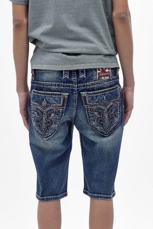 Zinfandel Denim Shorts in Medium Blue - Rock Revival®