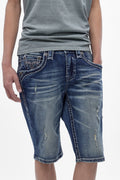 Zinfandel Denim Shorts in Medium Blue - Rock Revival®
